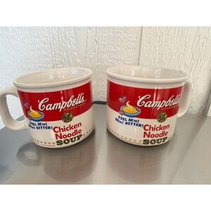 Campbell's Soup Mugs Set‎ of 2 1997 Chicken Noodle